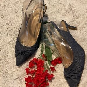 FRANCO Sarto Denim Sling Back Heels